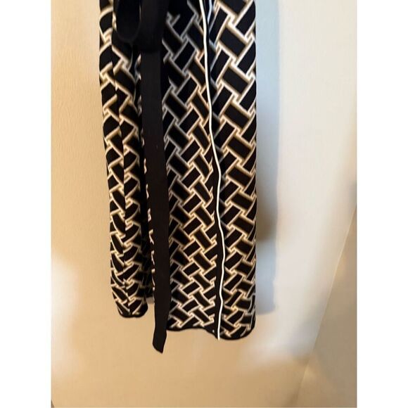 Diane Von Furstenberg X Target Size XXS Collared Midi Wrap Dress Black Geometric - Picture 10 of 13